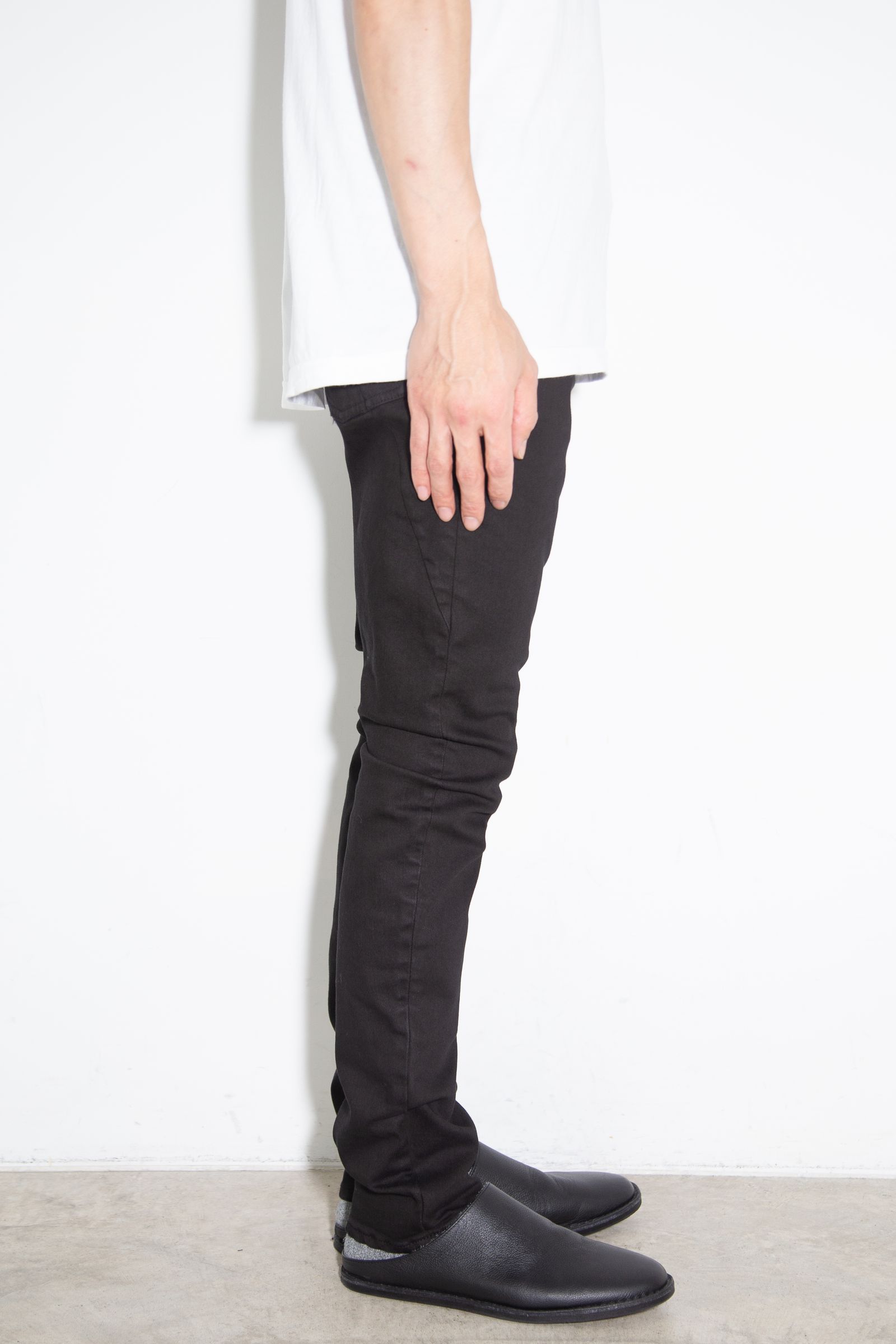 SUPIMA CO STRETCH DENIM SLIM CURVE JEANS / ブラック