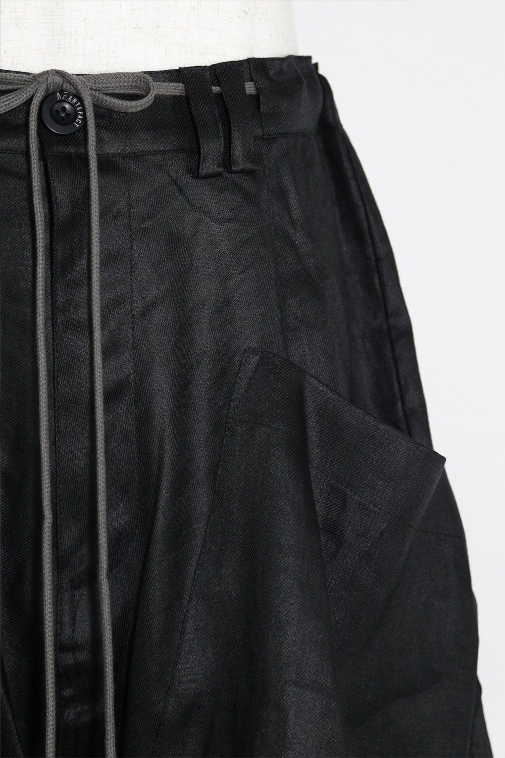 ヘリンボーンサルエルワイドパンツ / Heringbone Sarouel Wide Pants / ブラック / ag-9033