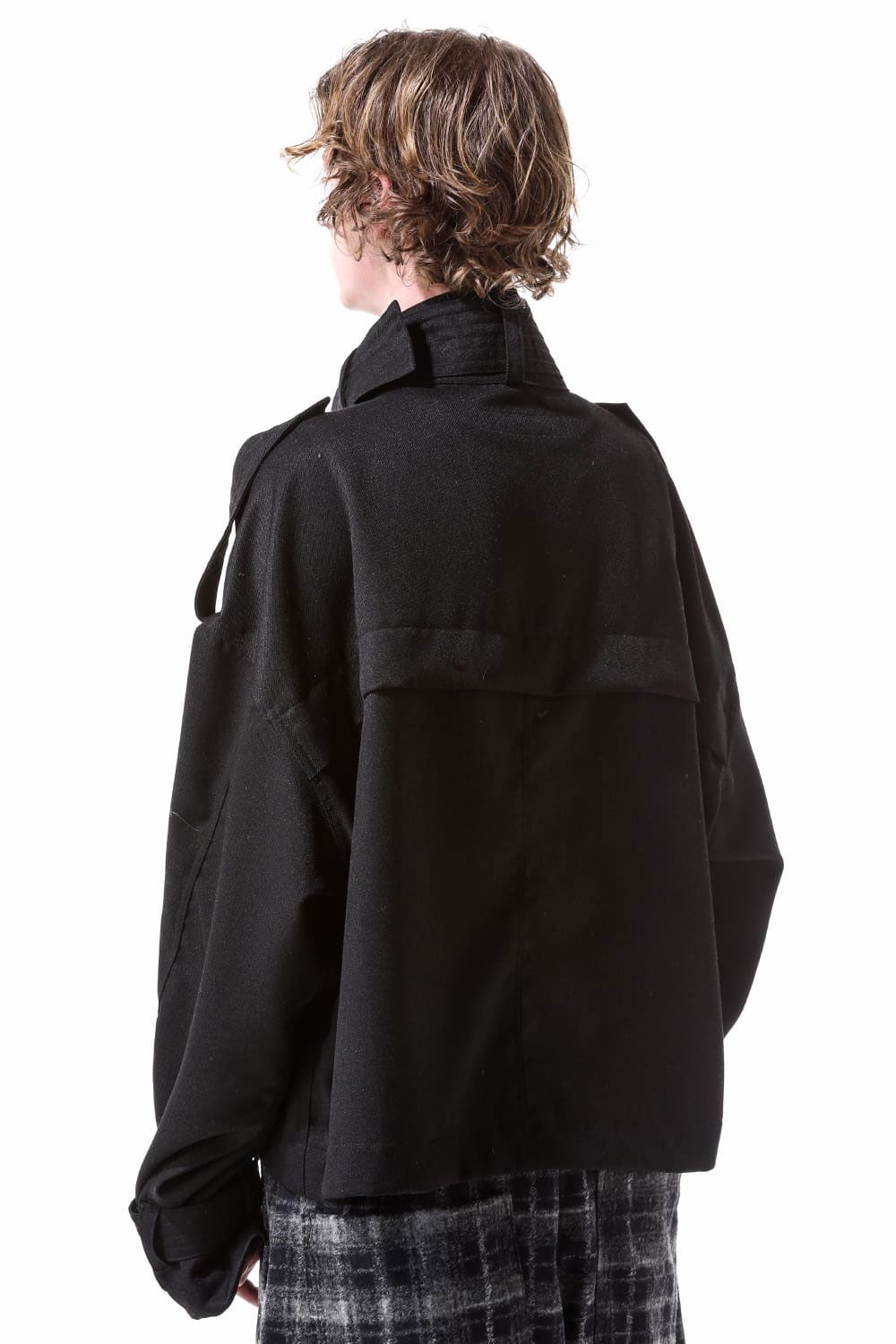 ツイルミリタリーブルゾン / Twill Cropped Military Blouson / ブラック / ag-10026-1
