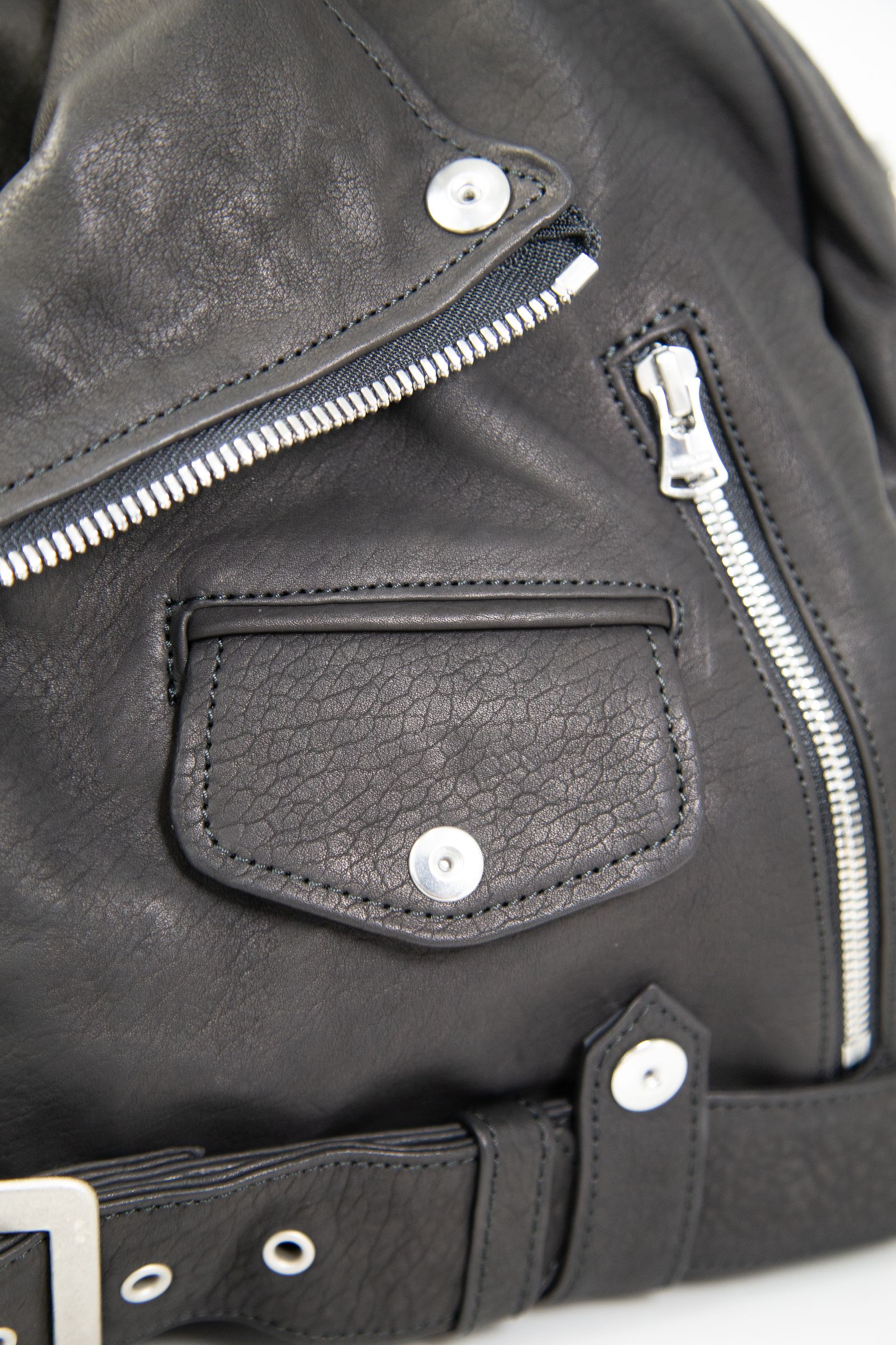 JAPAN CALF GARMENT-WASH RIDERS GYM BAG / ブラック