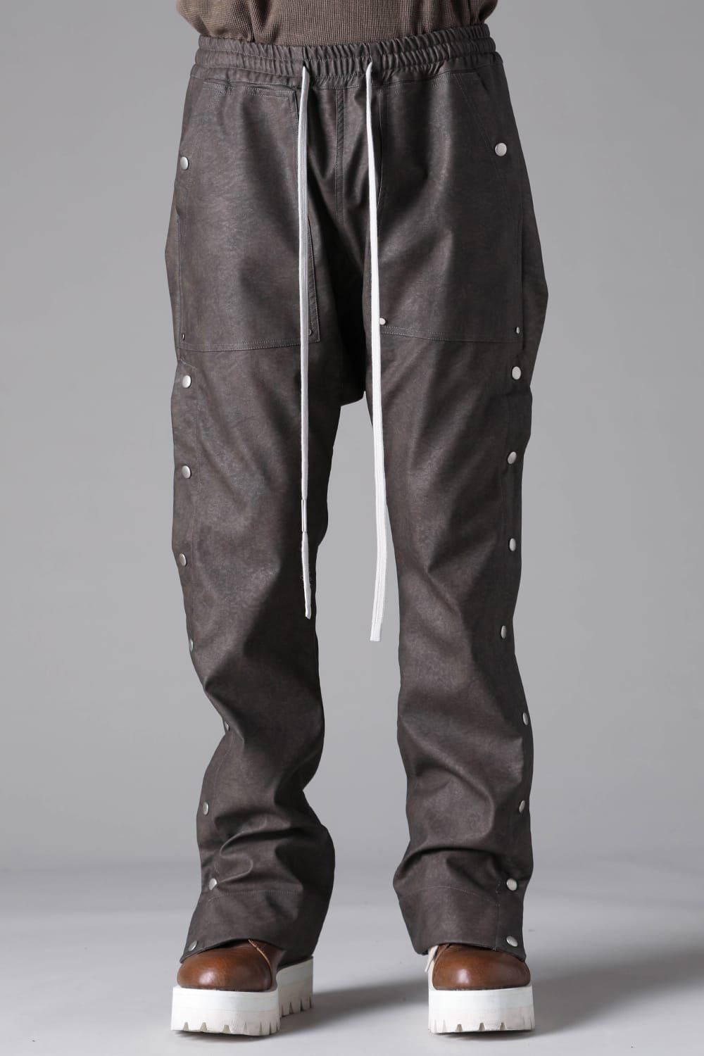 Vegan Leather Sarouel Flare Pants