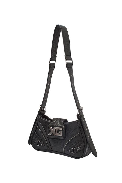 XG EMBLEM BUCKLE PANELED SHOULDER BAG / ブラック
