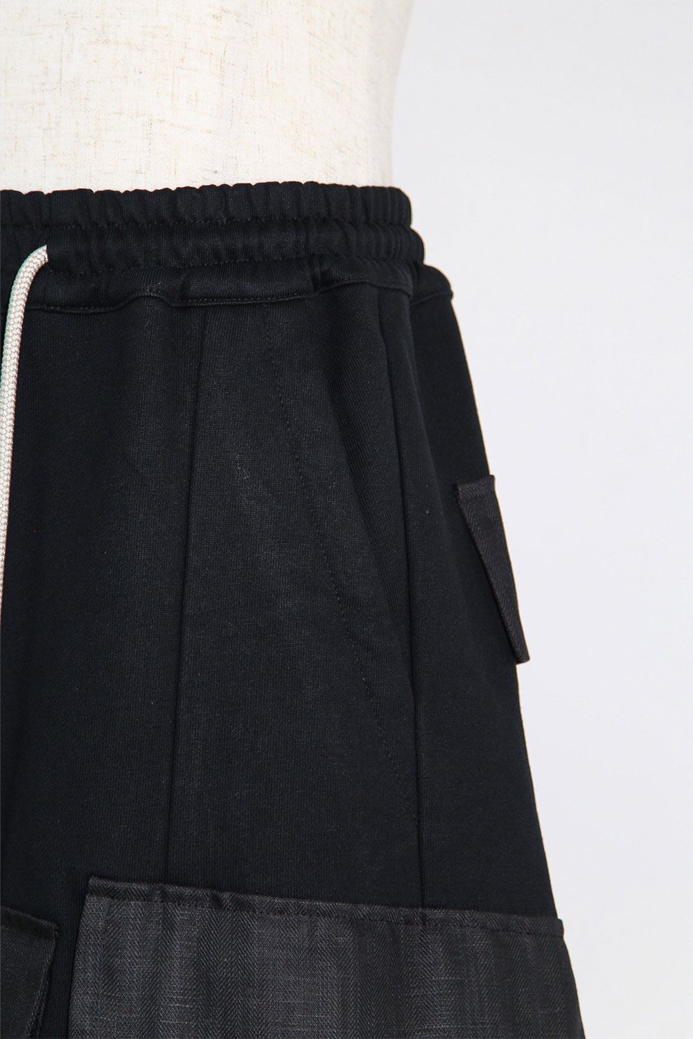 リネンコンビスウェットショーツ / Linen Combi Sweat Shorts / ブラック / ag-11035