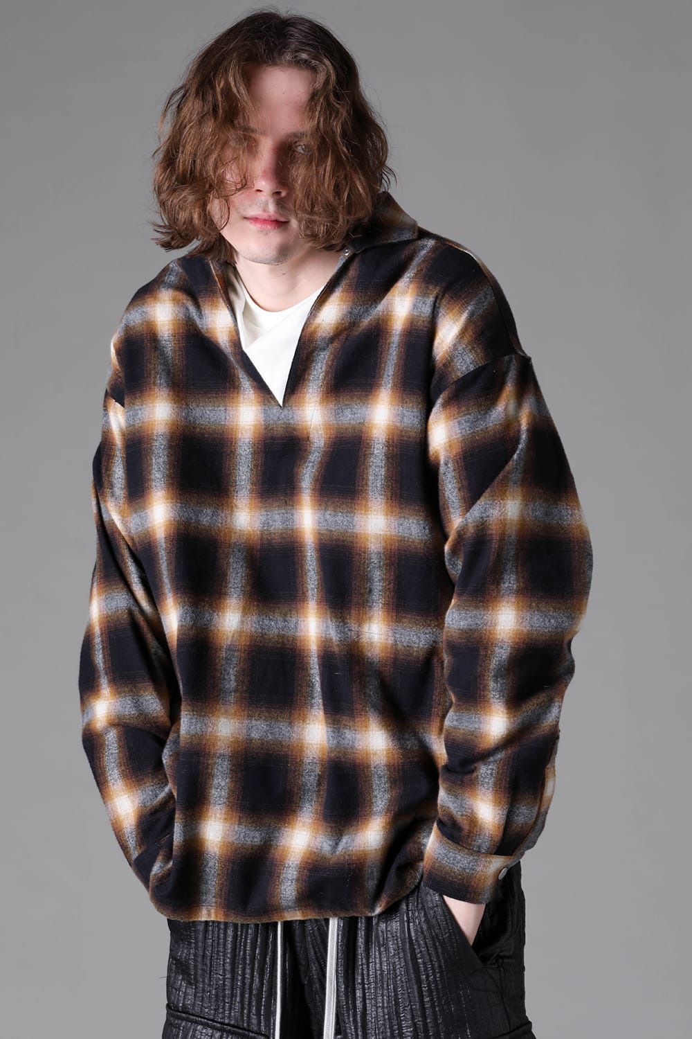 Plaid V-Neck Shirts Pullover