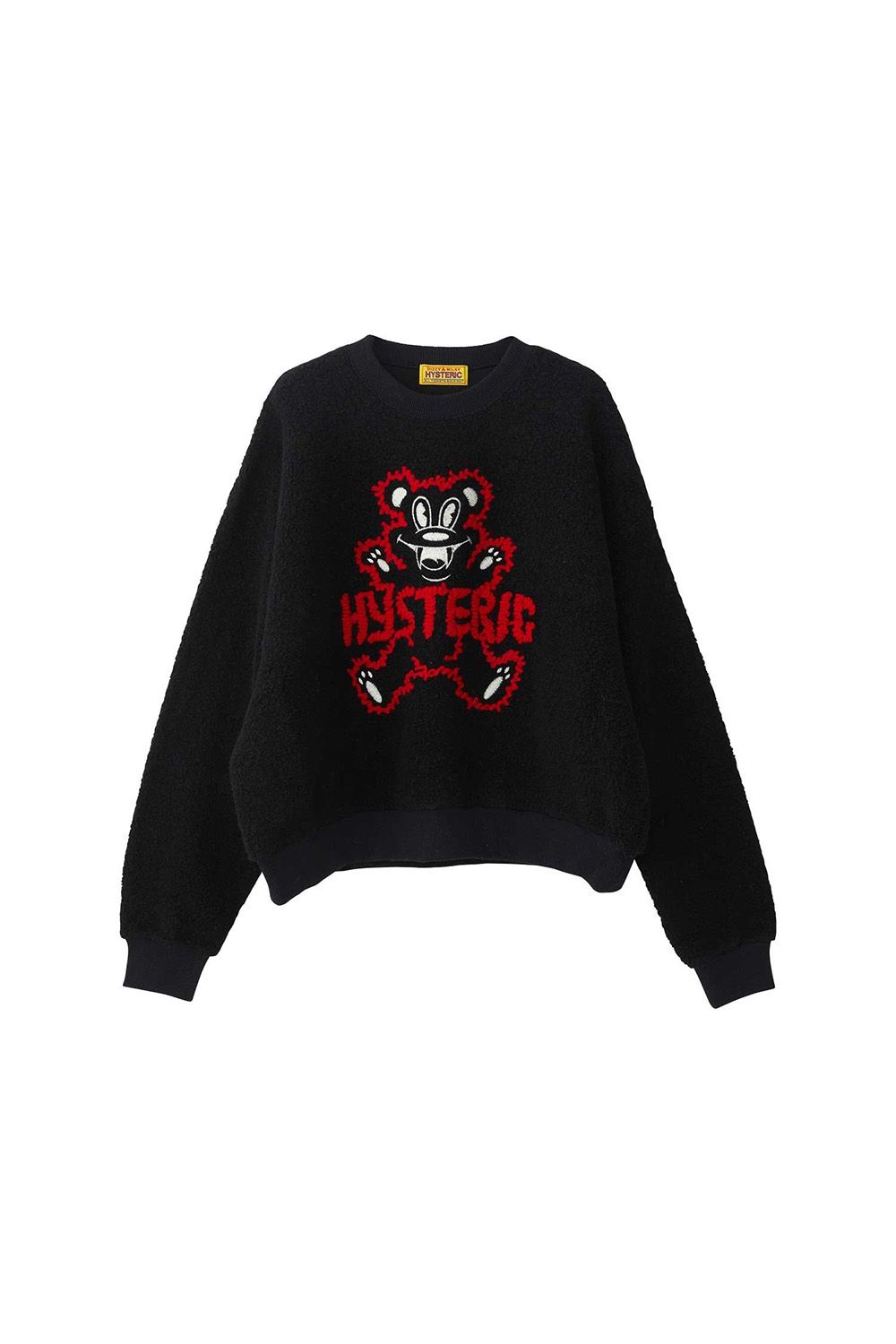 FIRE BEAR刺繍 オーバーサイズスウェット / ブラック