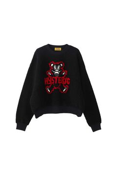 FIRE BEAR刺繍 オーバーサイズスウェット / ブラック