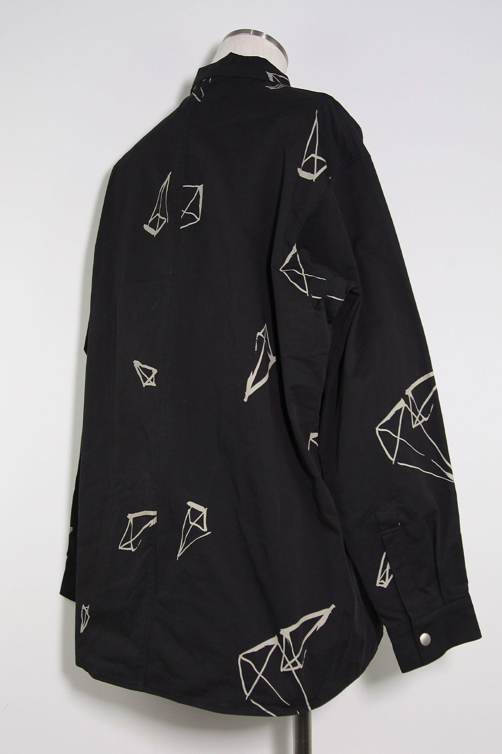 総柄プリントシャツ / Print Long Sleeve Shirts / ブラック / ag-6999