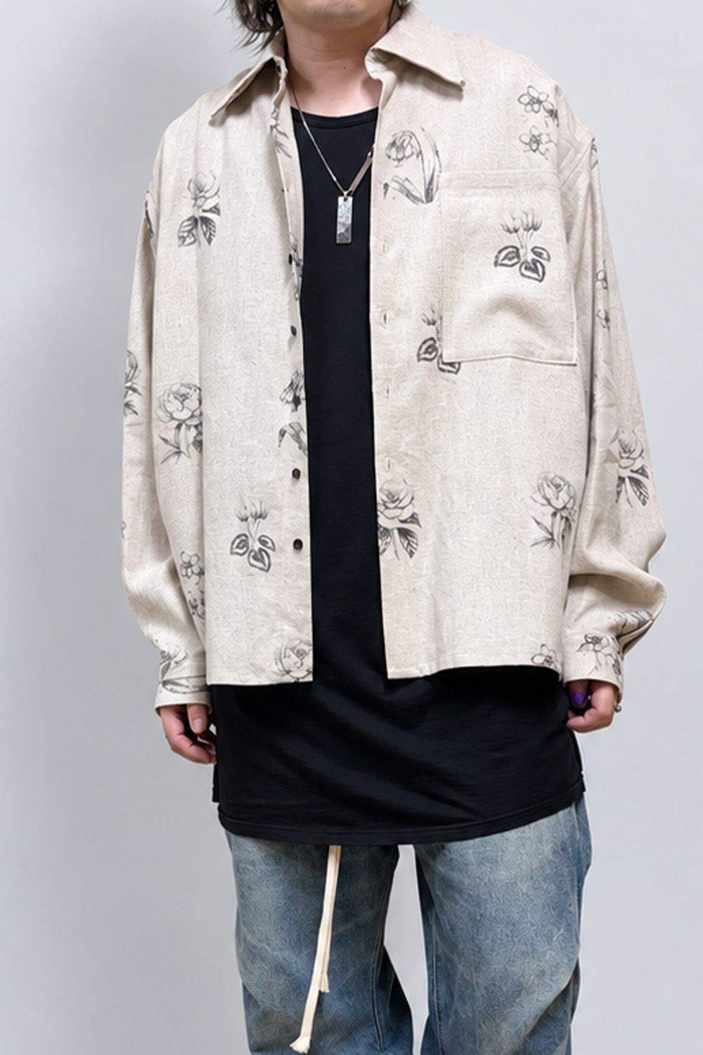 Botanical Print Oversized Shirt / エクリュ