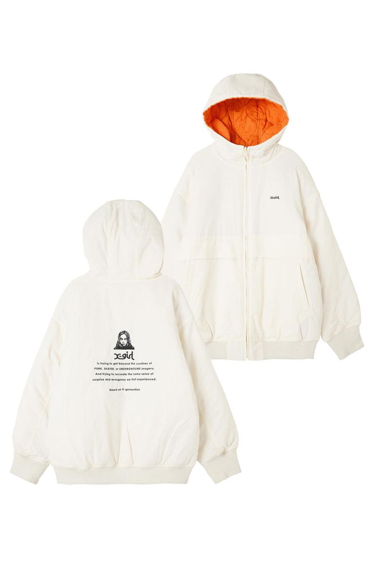 X-girl - REVERSIBLE QUILTED JACKET / ホワイト | Tempt