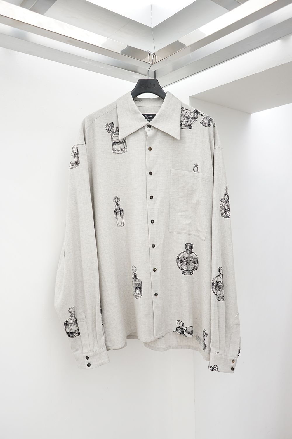Perfume-Print Oversized Shirt