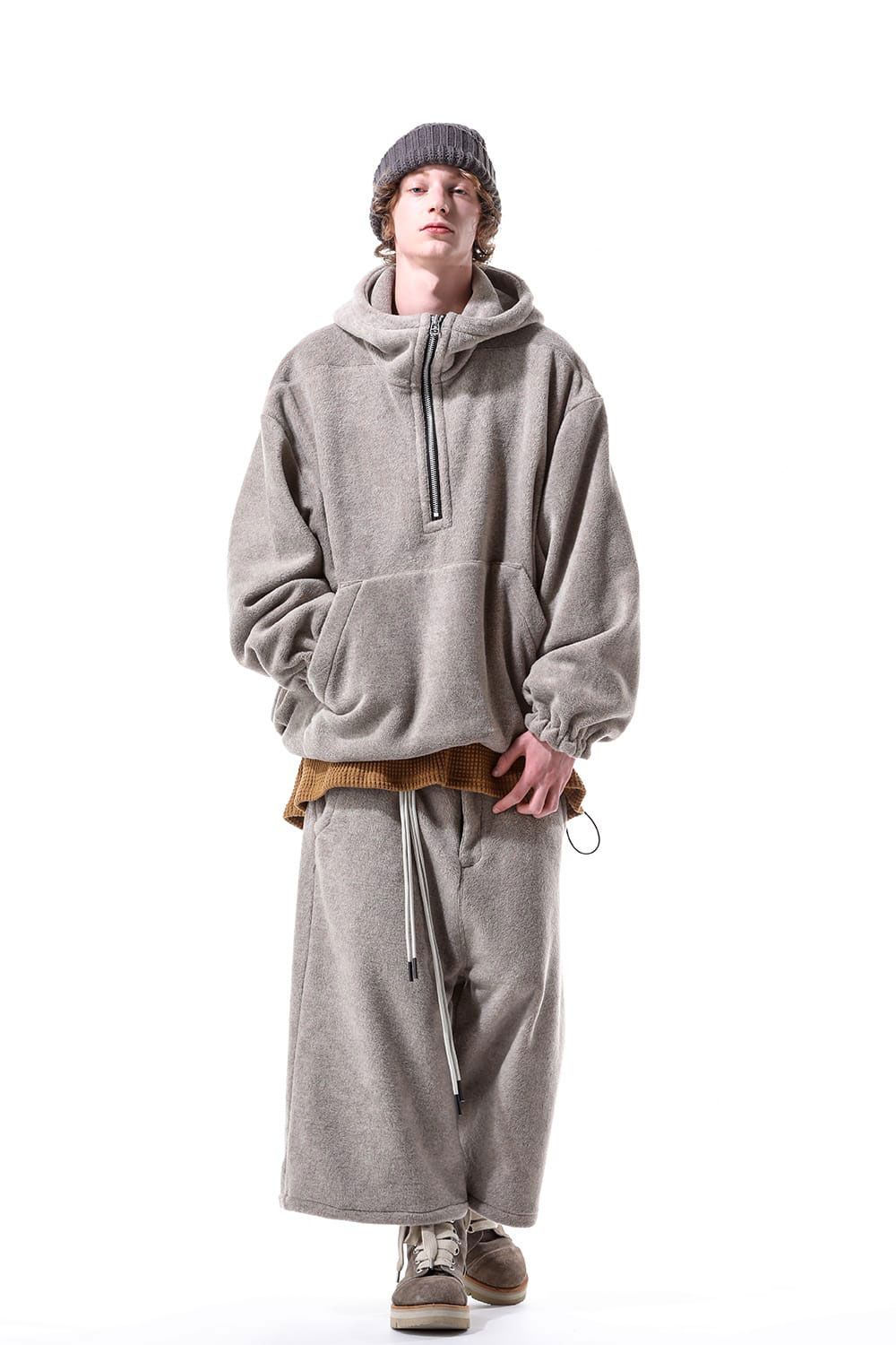 フリースハーフジップフーディー / Fleece Hoodie / ベージュ / ag-10085-1