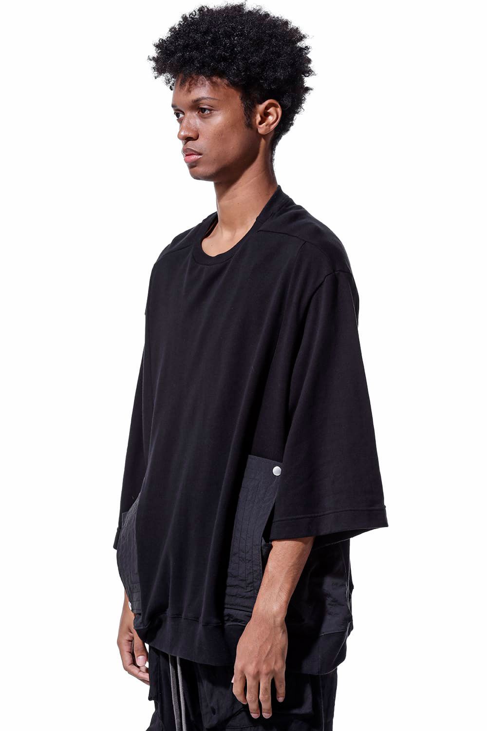 Nylon Combi Sweat Top / ブラック