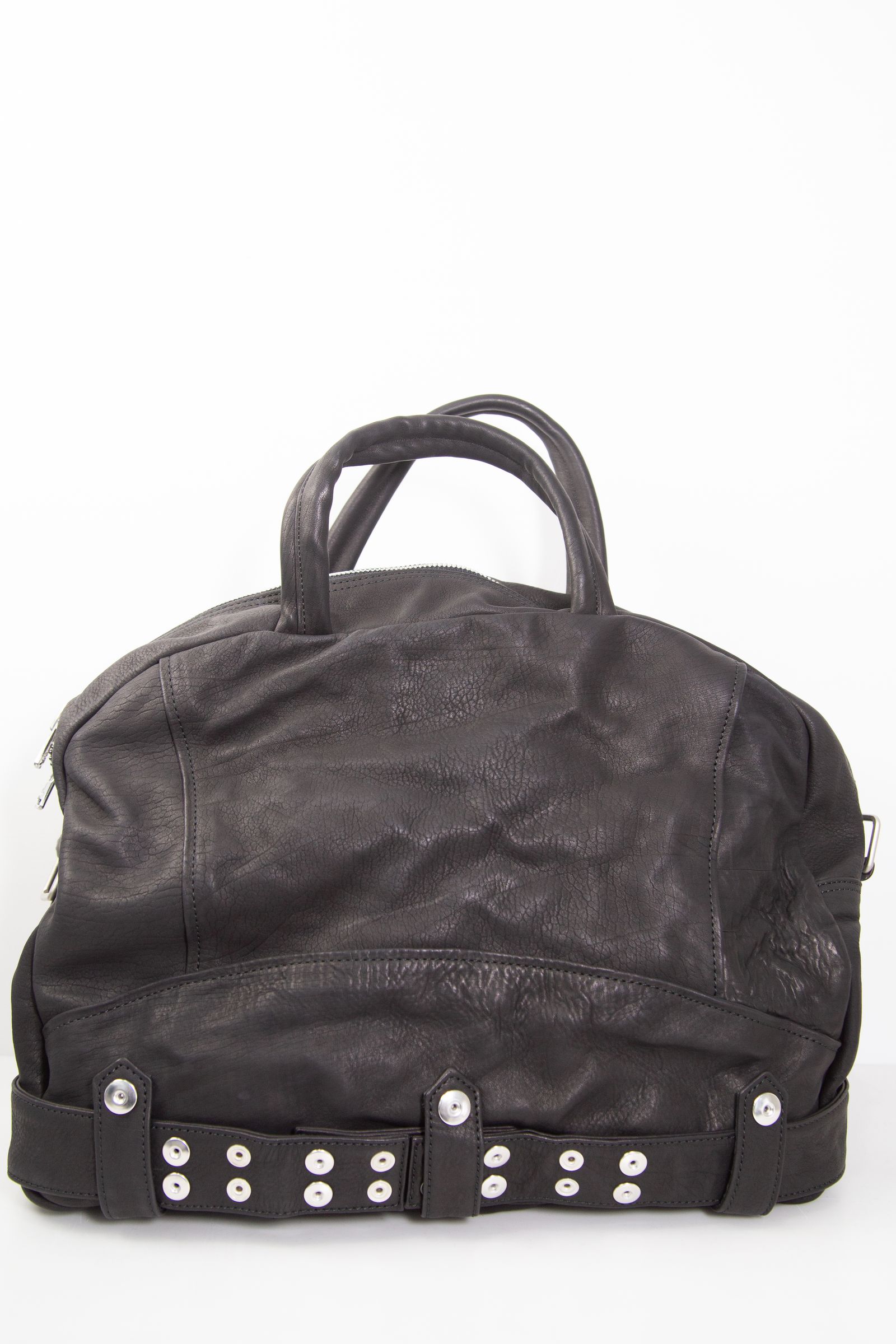 JAPAN CALF GARMENT-WASH RIDERS GYM BAG / ブラック