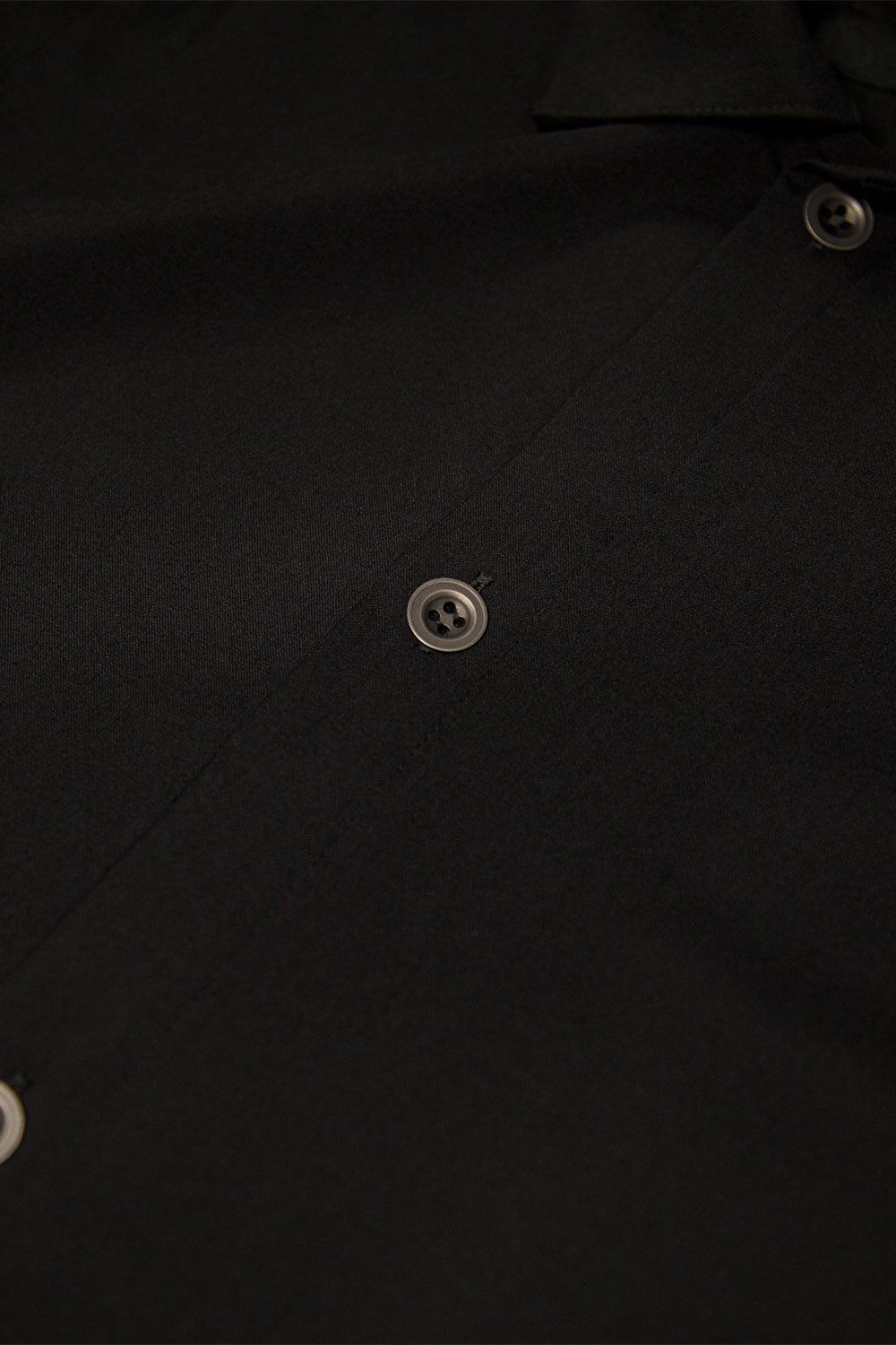 サマーウールハーフスリーブシャツ / Summer Wool Half Sleeve Shirts / ブラック / ag-11040