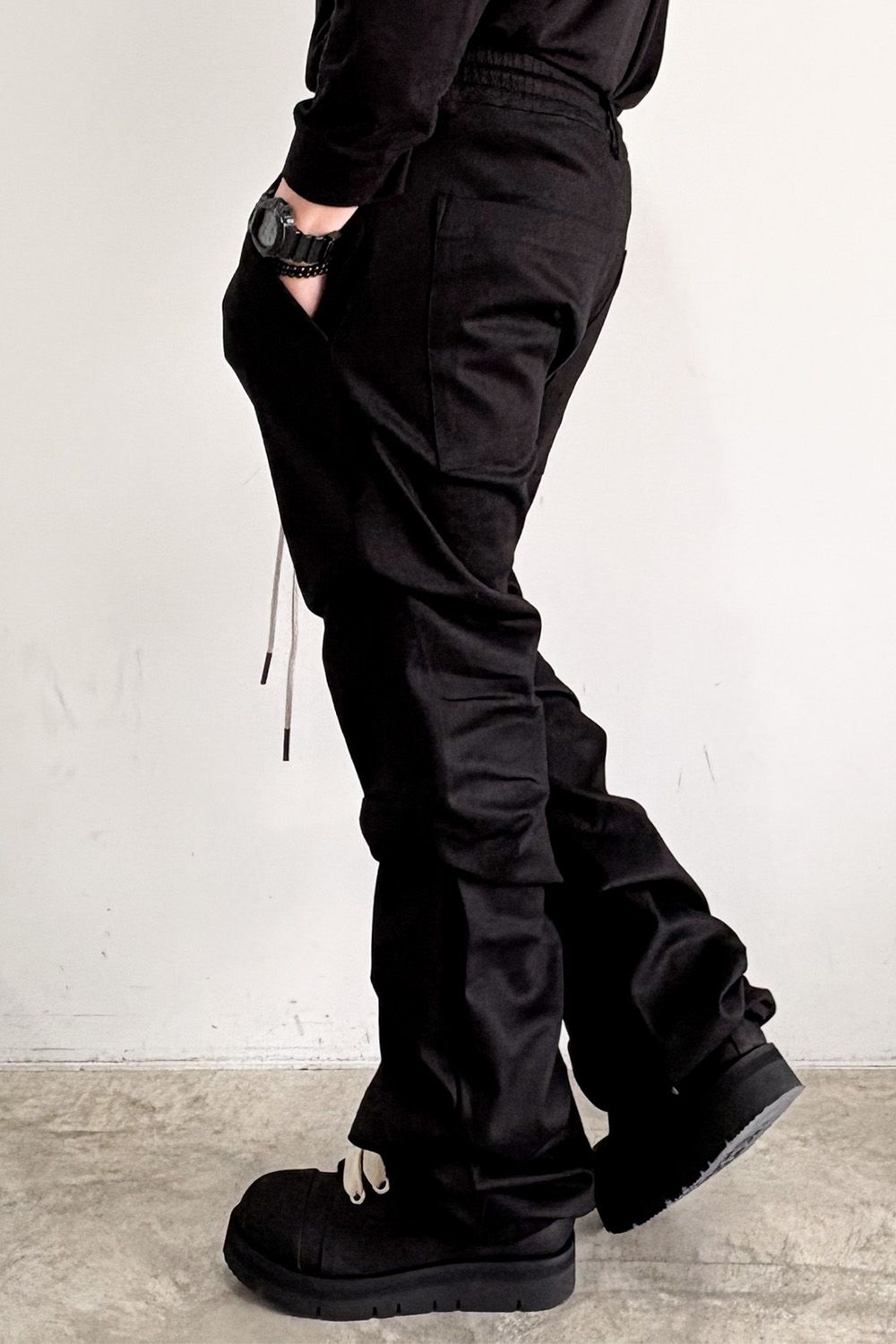 ブーツカットタックパンツ / BOOTS CUT TUCK PANTS / ブラック / ag-8060-2