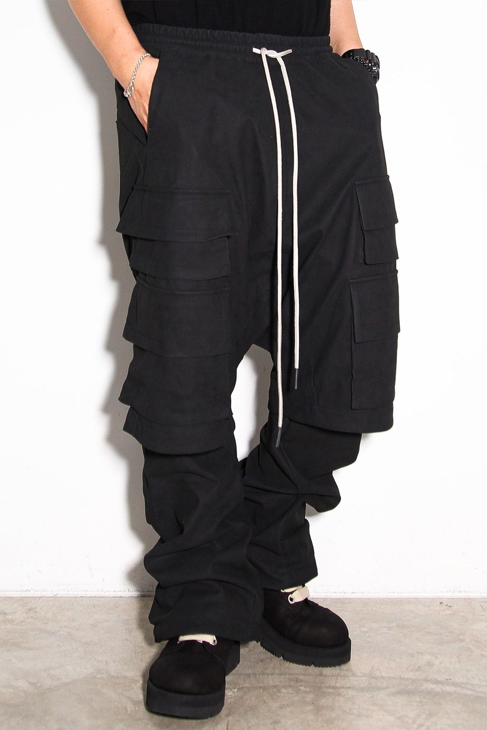 レイヤードブーツカットパンツ / LAYEDER BOOTS CUT / ブラック / ag-12009