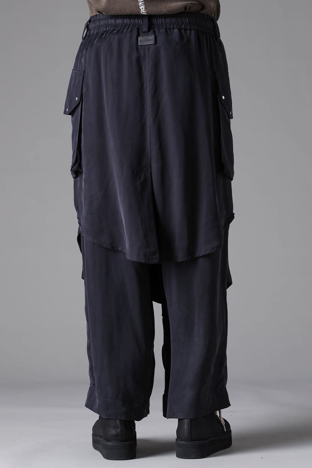 Satin Wrap Skirt Wide Pants