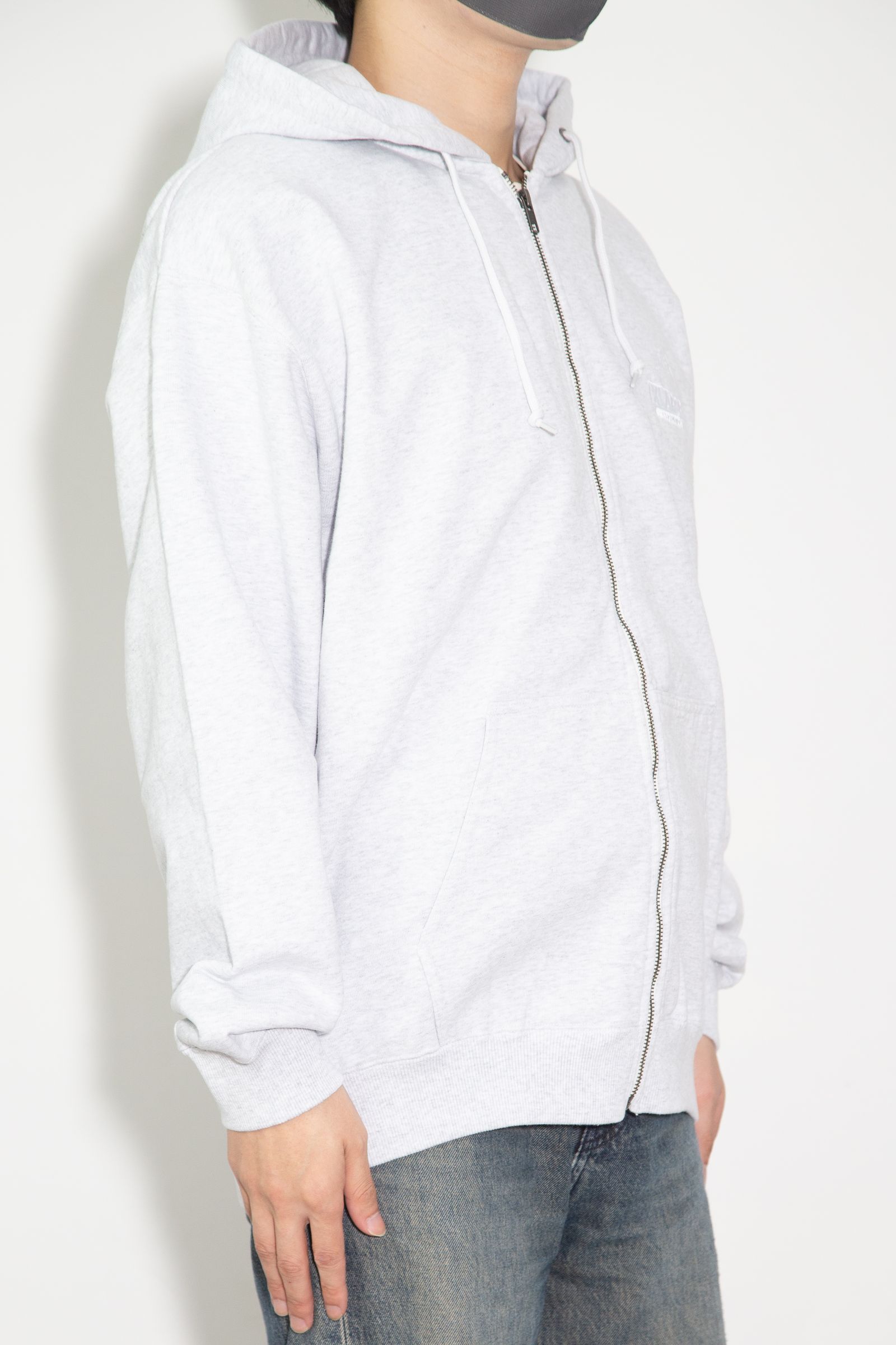 BACKSIDE OG ZIP UP HOODED SWEATSHIRT / アッシュ
