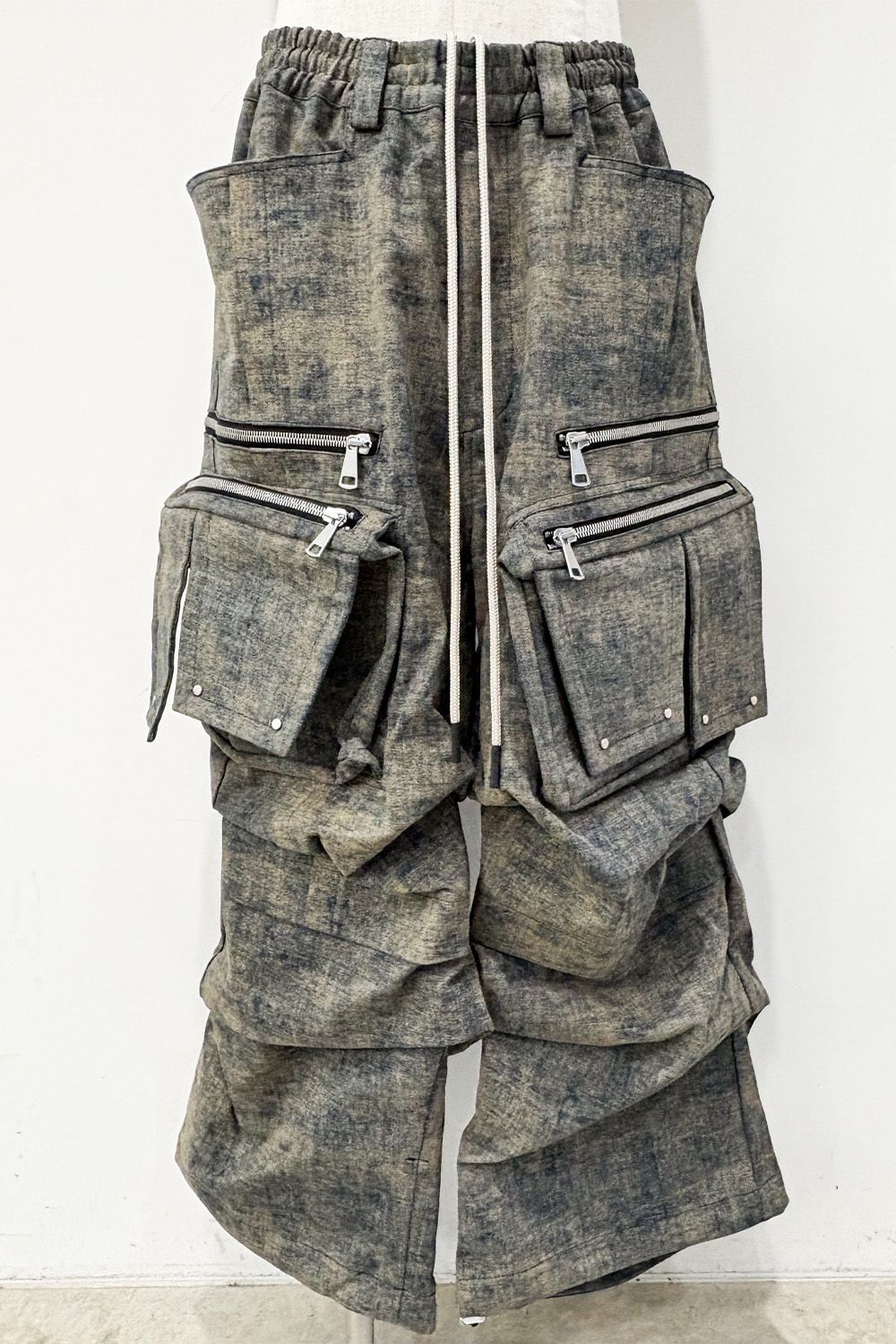 BLENDED SHADES DENIM CARGO TUCK WIDE PT / スチールブルー