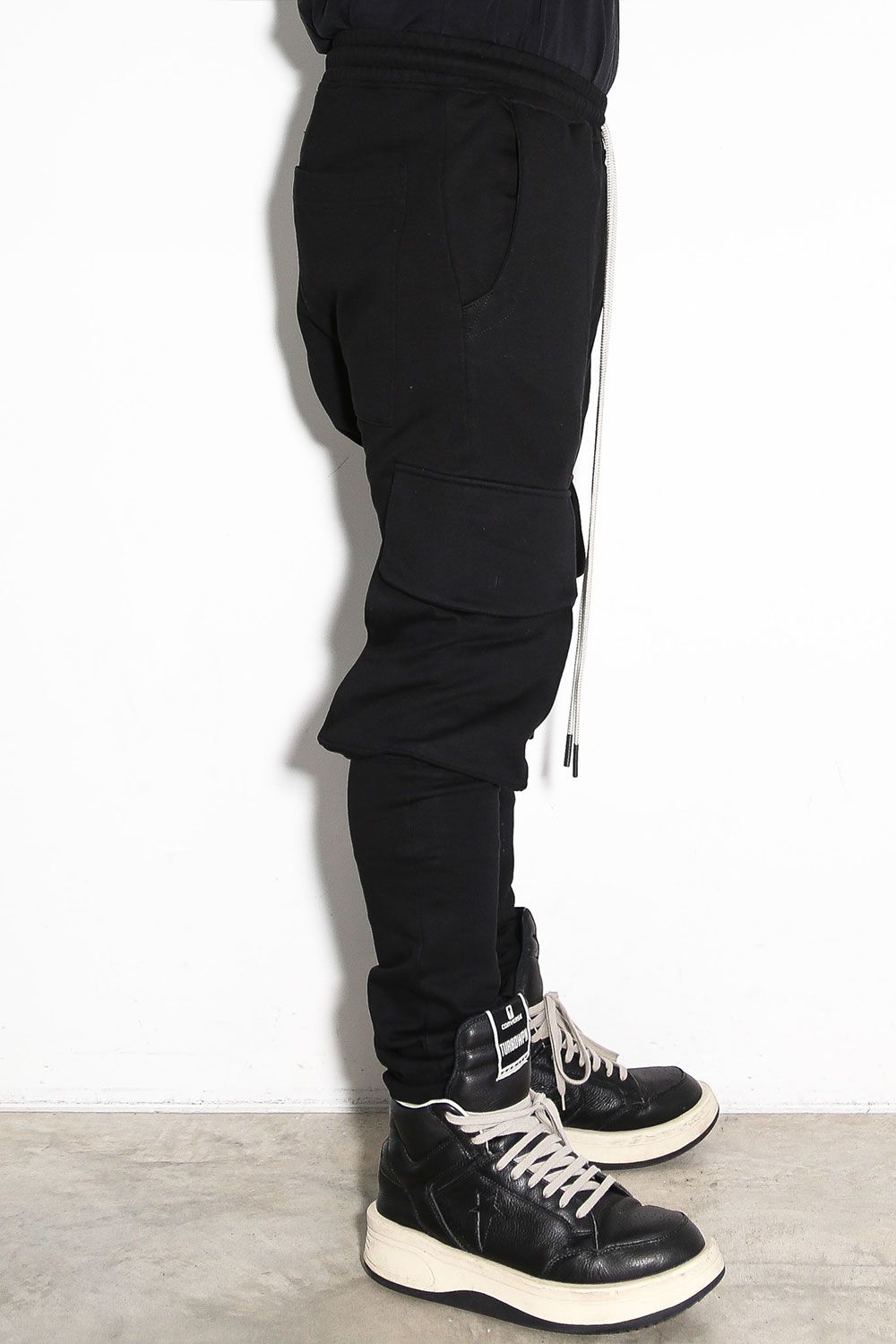 サルエルカーゴスキニースウェットパンツ / Sweat Cargo Sarouel Skinny / ブラック / ag-10047
