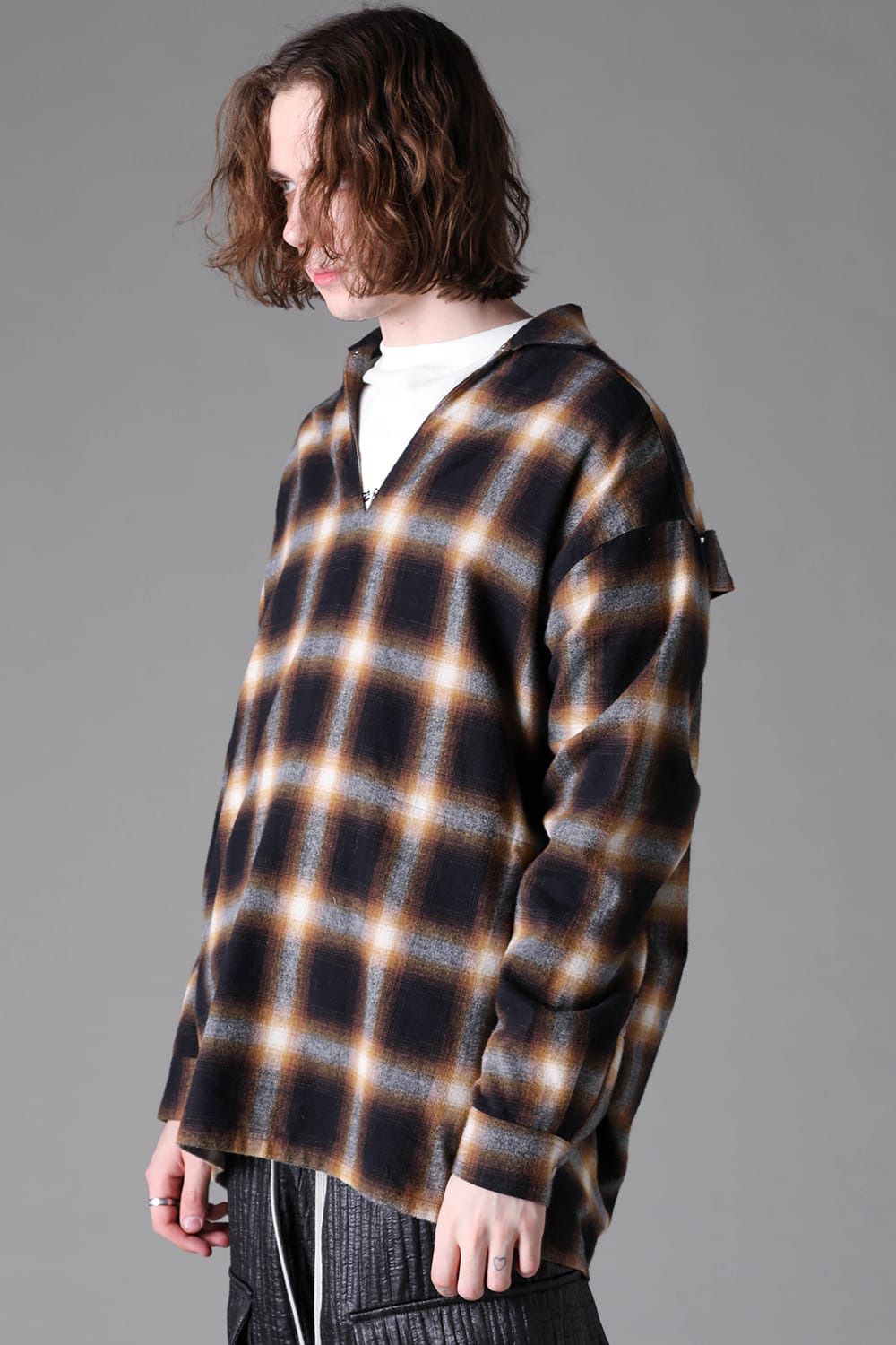 Plaid V-Neck Shirts Pullover