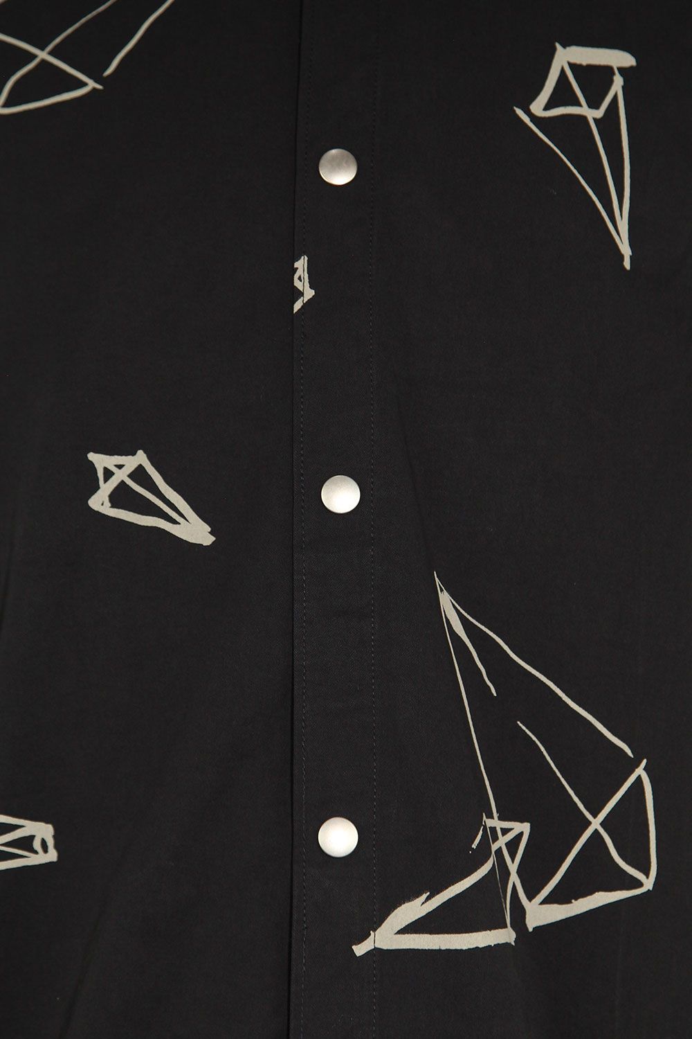 総柄プリントシャツ / Print Long Sleeve Shirts / ブラック / ag-6999