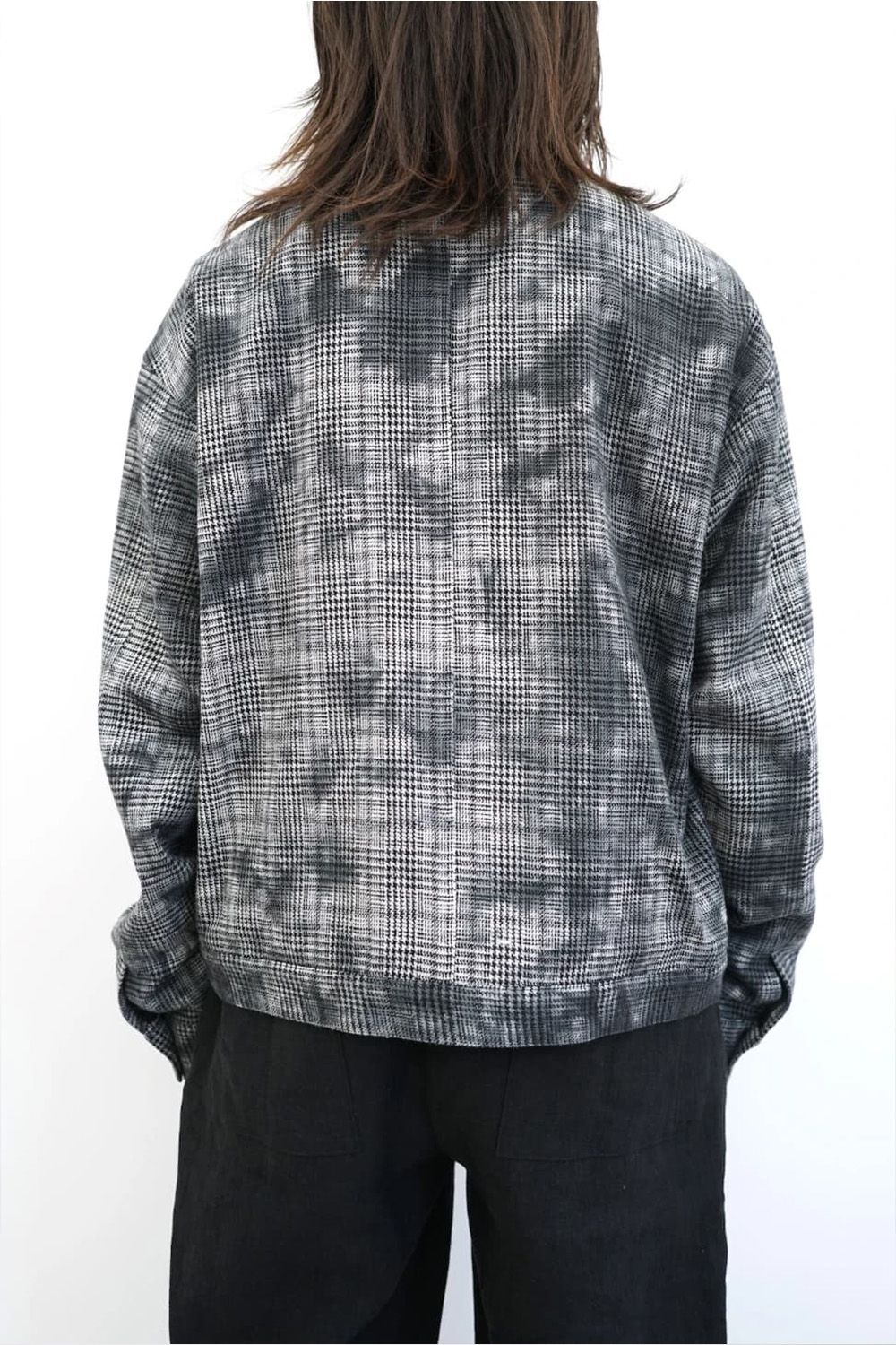 Unevenly Dyed Houndstooth Relaxed Fit Work Jacket