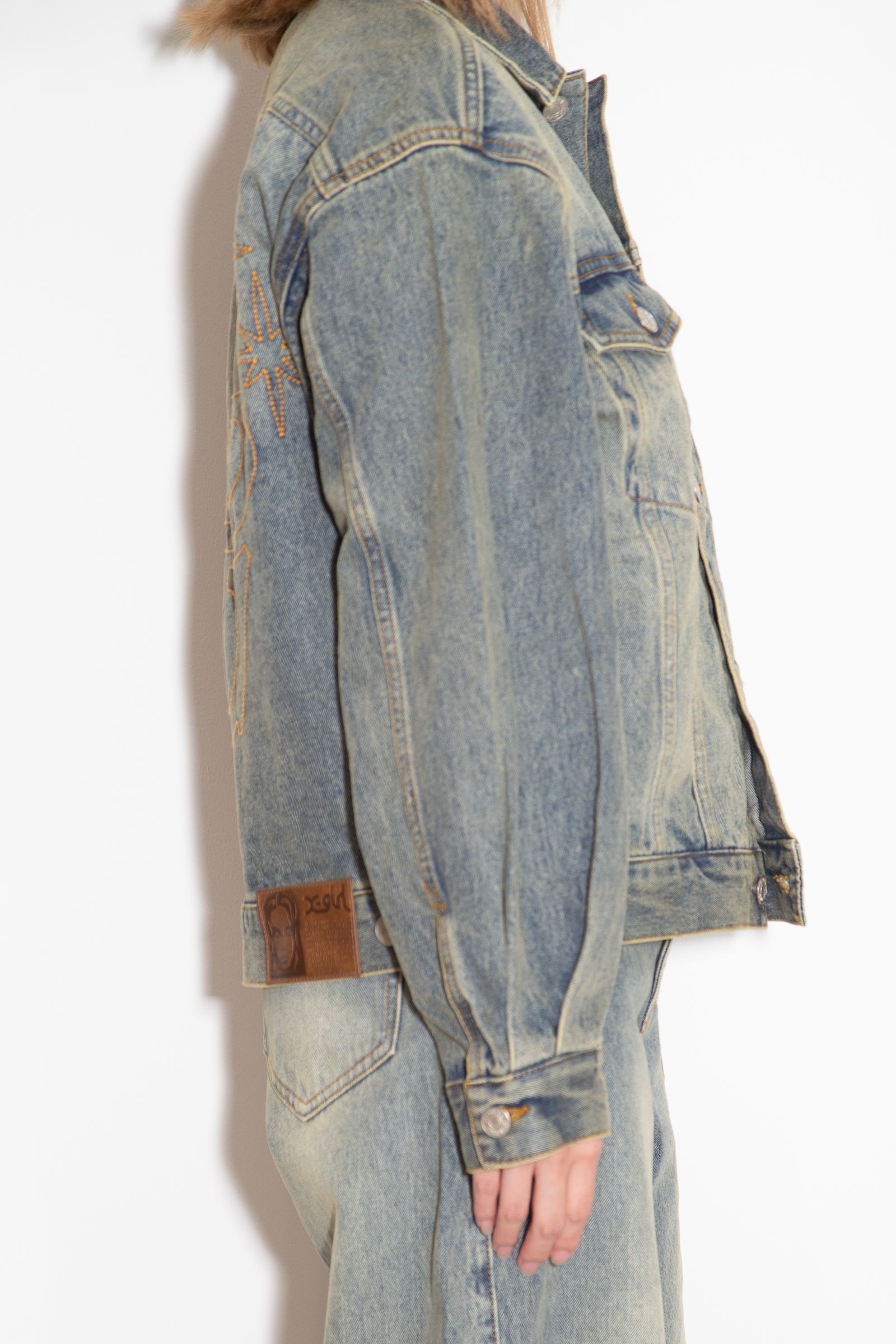 LOGO MARK STITCHED DENIM JACKET / ライトインディゴ