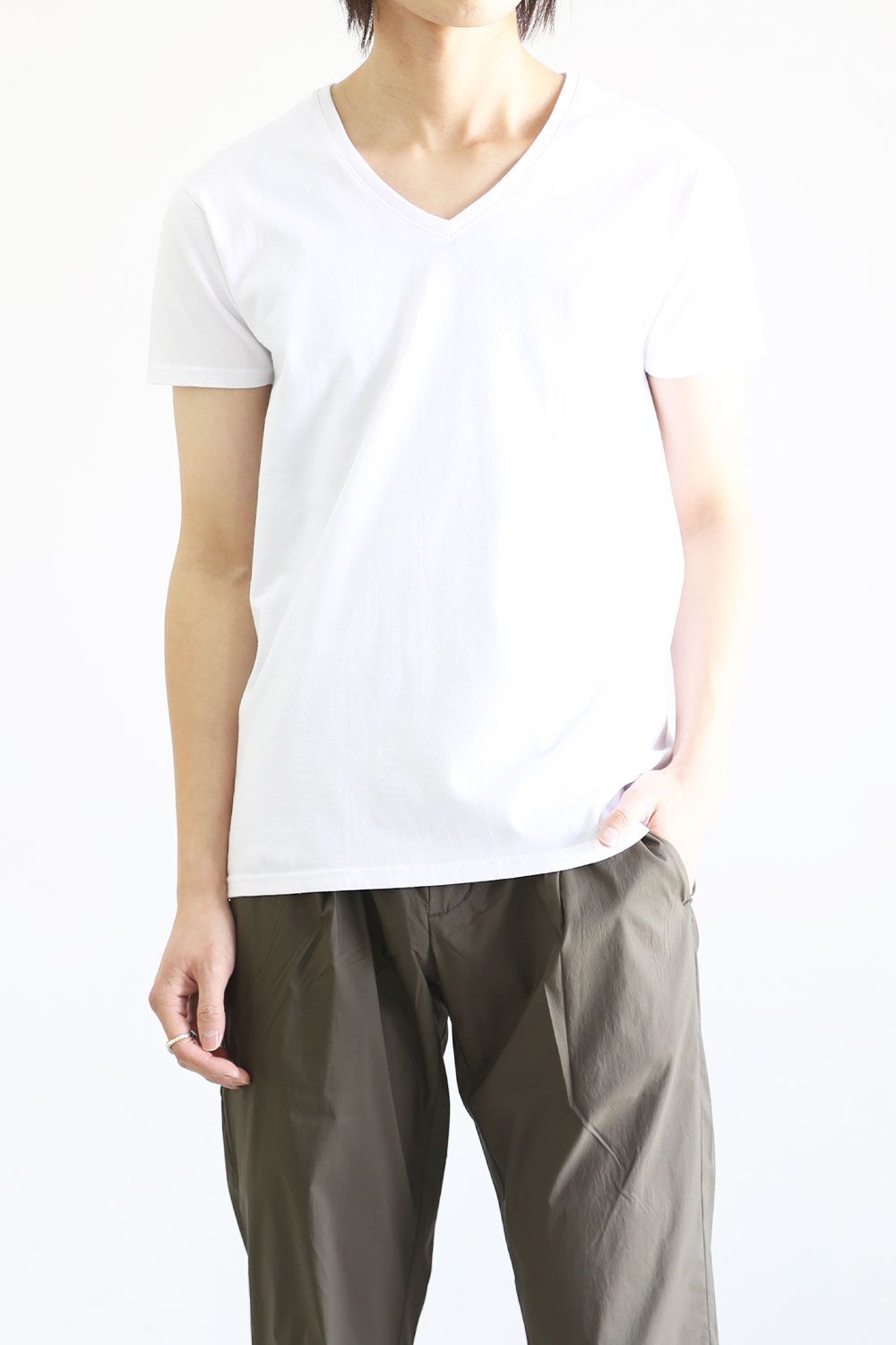 【人気定番商品】V-neck C/S S/S / ホワイト