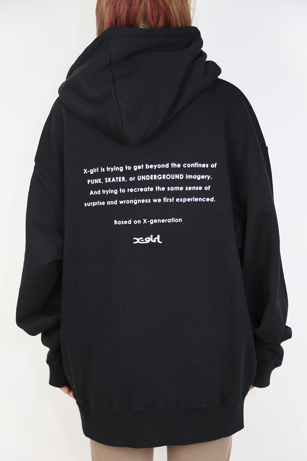 X-girl - FACE EMBROIDERY SWEAT HOODIE / ブラック | Tempt