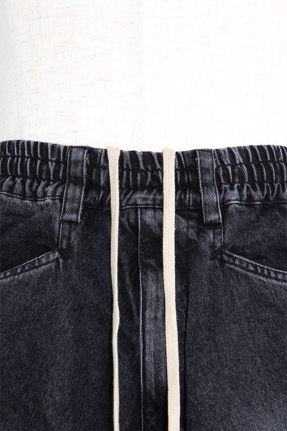デニムカーゴタックバギーパンツ / Denim Cargo Tuck Baggy Pants / ブラック / ag-11018-3