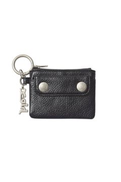 MILLS LOGO CHARM FAUX LEATHER COMPACT WALLET / ブラック