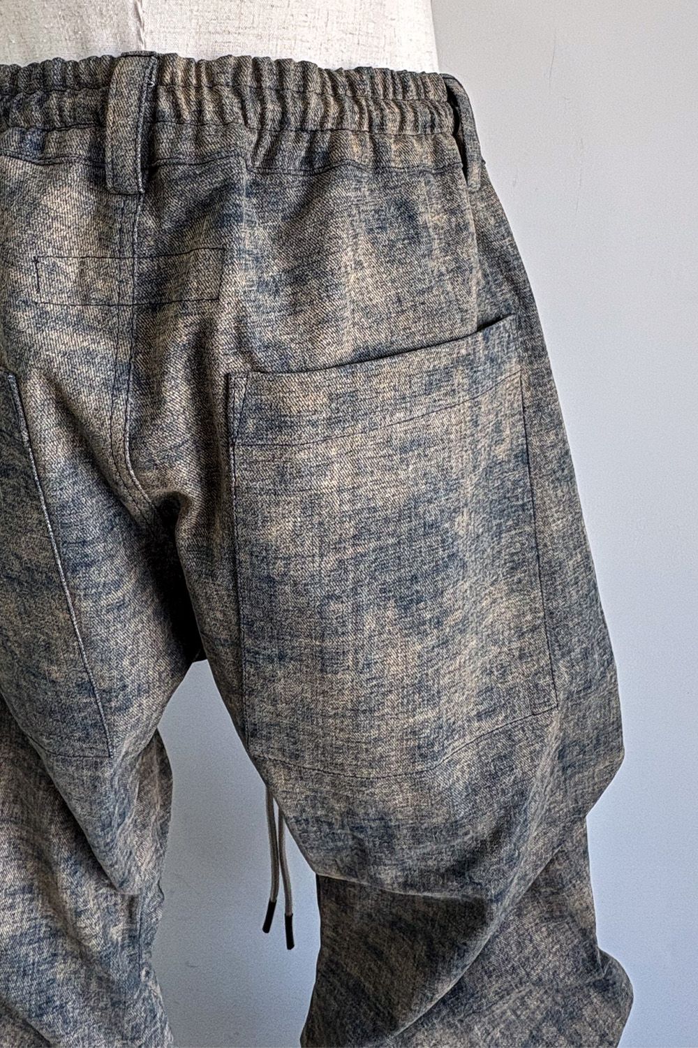 [ラスト1点 サイズ2] BLENDED SHADES DENIM TUCK BOOTS CUT PT / スチールブルー