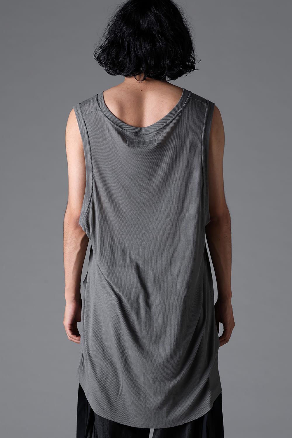 RIB LONG TANK TOP / グレー