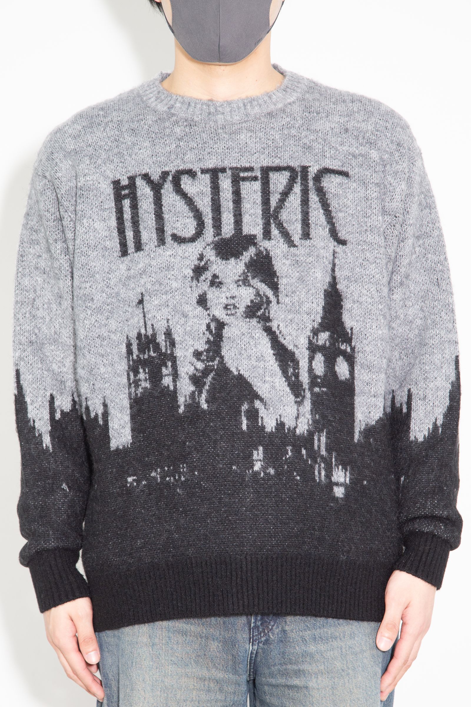 LONDON CALLINGジャカード セーター / ブラック