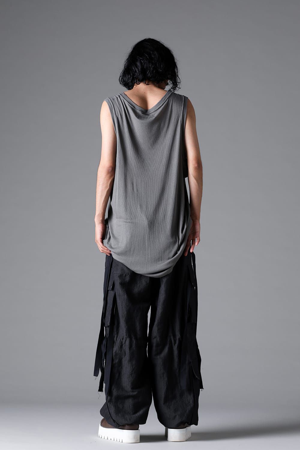 RIB LONG TANK TOP / グレー