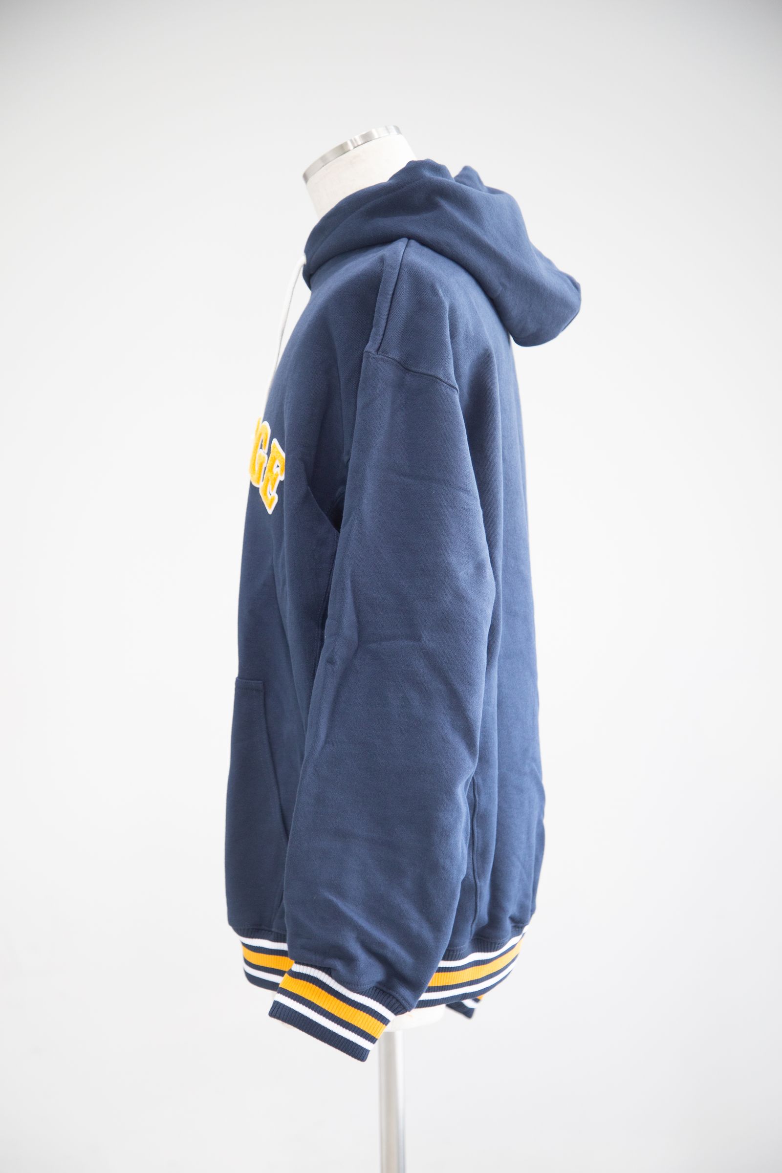 XLARGE - STRIPED RIB HOODED SWEATSHIRT / ネイビー | Tempt