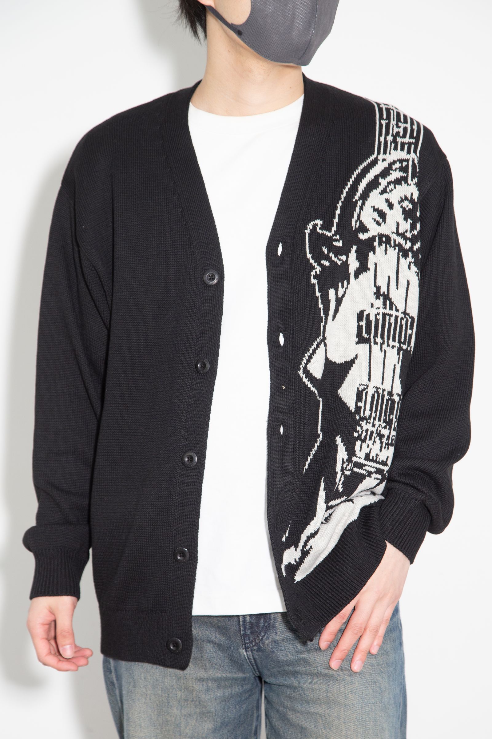 GUITAR GIRL編込 カーディガン / ブラック