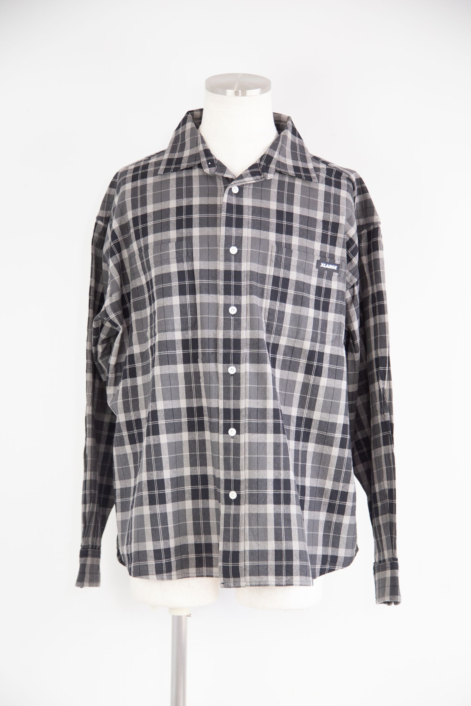 PLAID L/S SHIRT / グレー