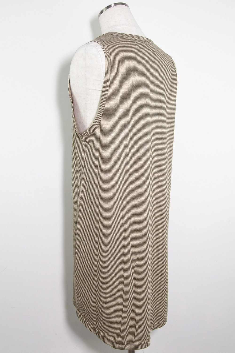 ストライプロングタンクトップ / Stripes Long Tank Top / グレー×アイボリー