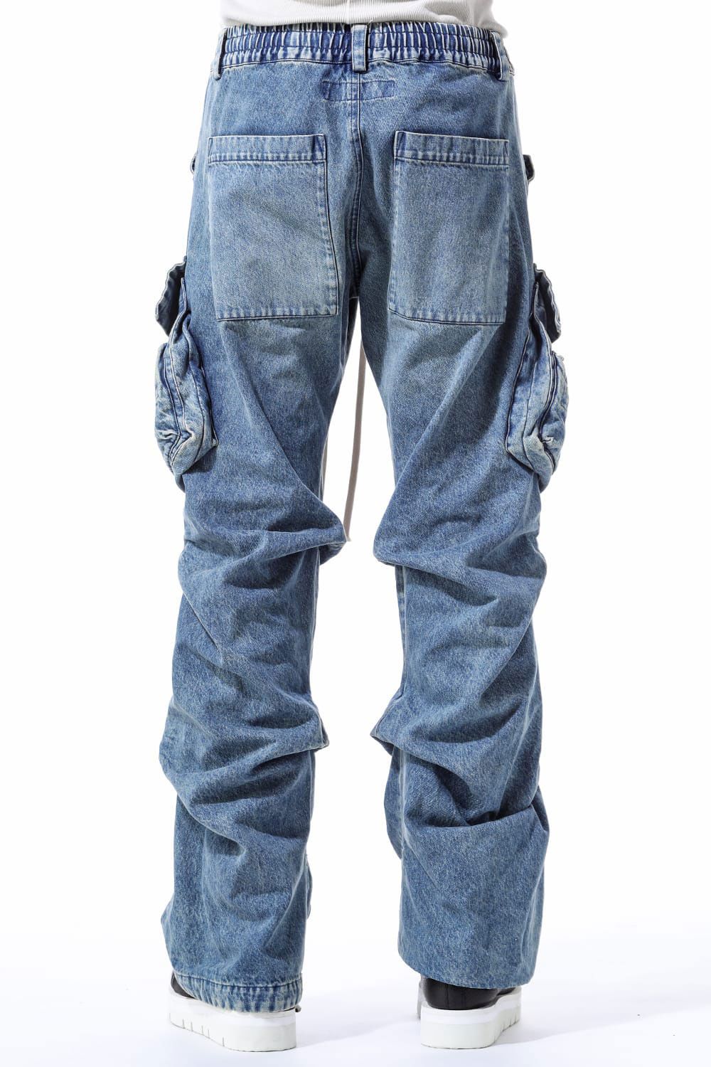 デニムカーゴタックバギーパンツ / Denim Cargo Tuck Baggy Pants / ブラック / ag-11018-3