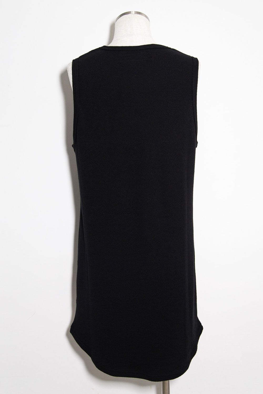 [ラスト1点 サイズ3] ロング丈ワッフルタンクトップ / Long Length Tank Top / ブラック / ag-10096-2