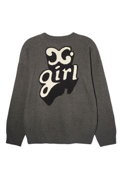POP LOGO JACQUARD KNIT TOP / チャコール