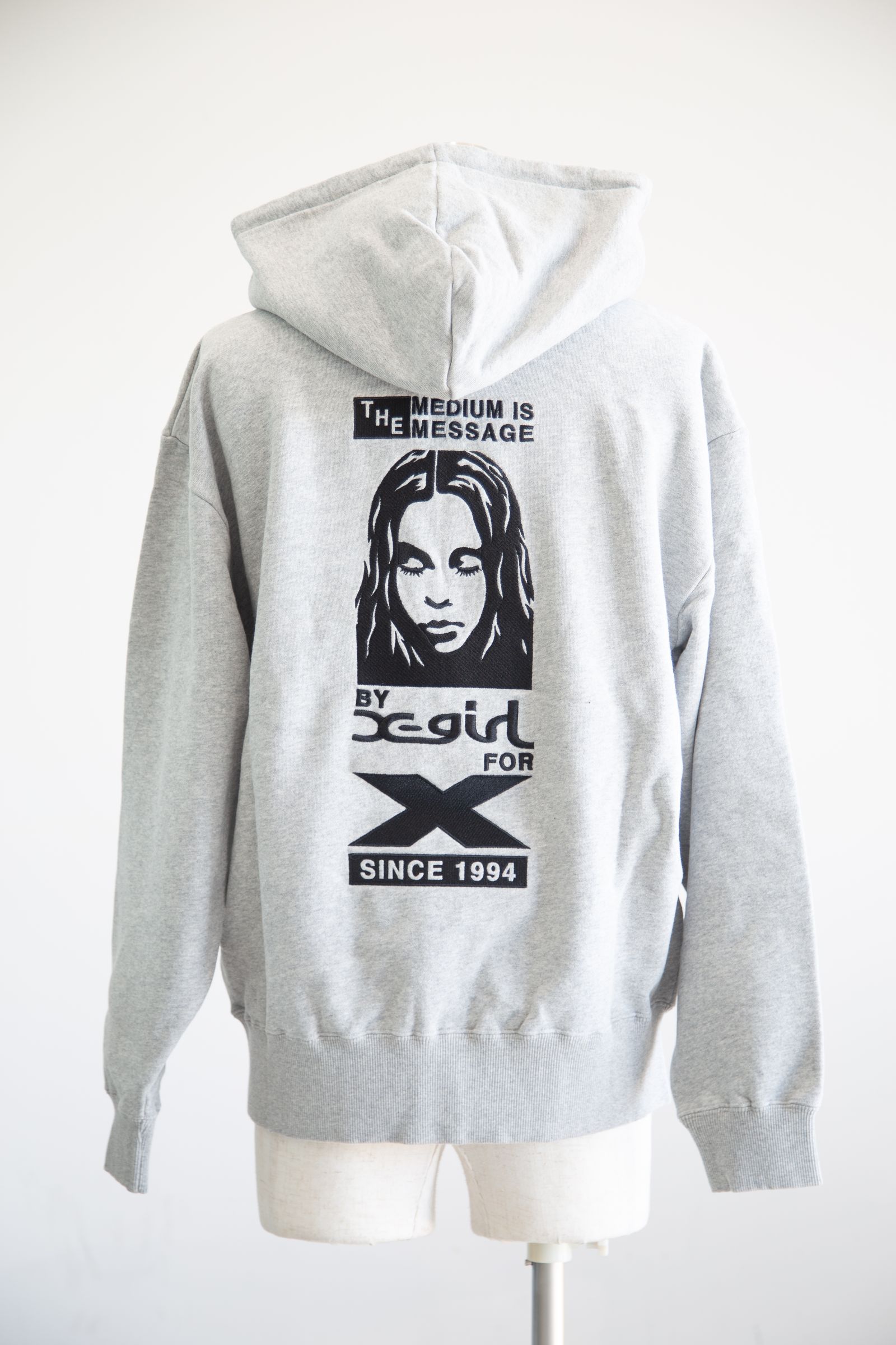 BY X-GIRL FOR X ZIP UP SWEAT HOODIE / アッシュ