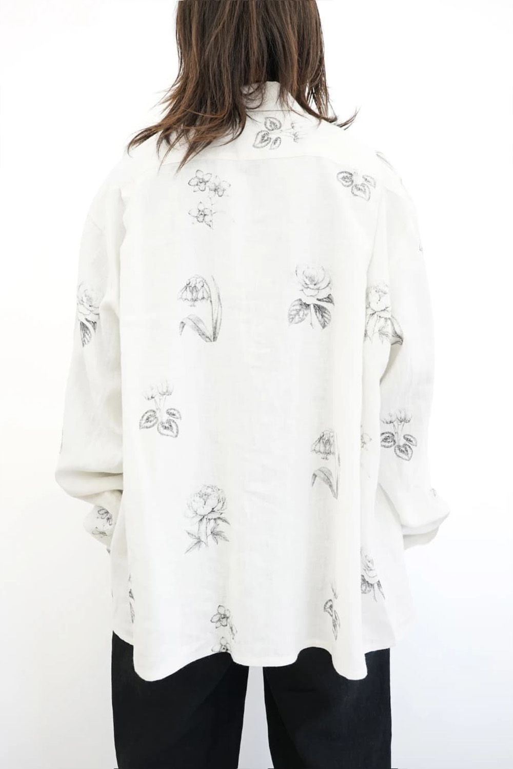 Botanical Print Oversized Shirt