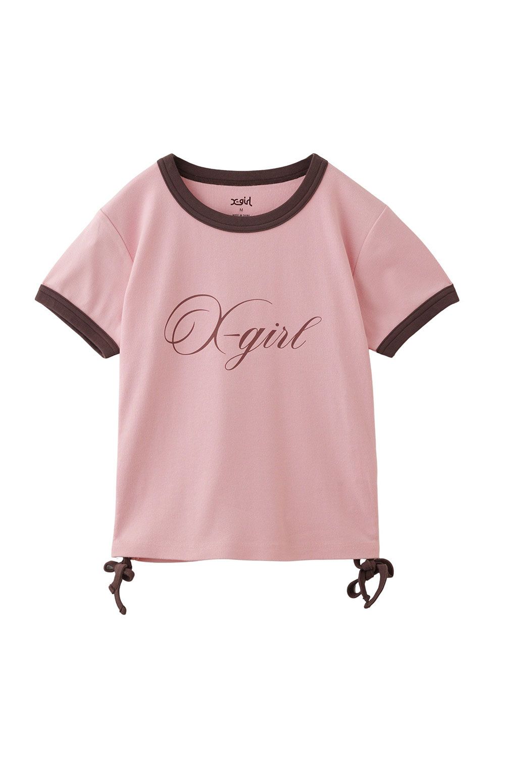 X-girl - ［ラスト1点 サイズM］SCRIPT LOGO DRAWSTRING RINGER