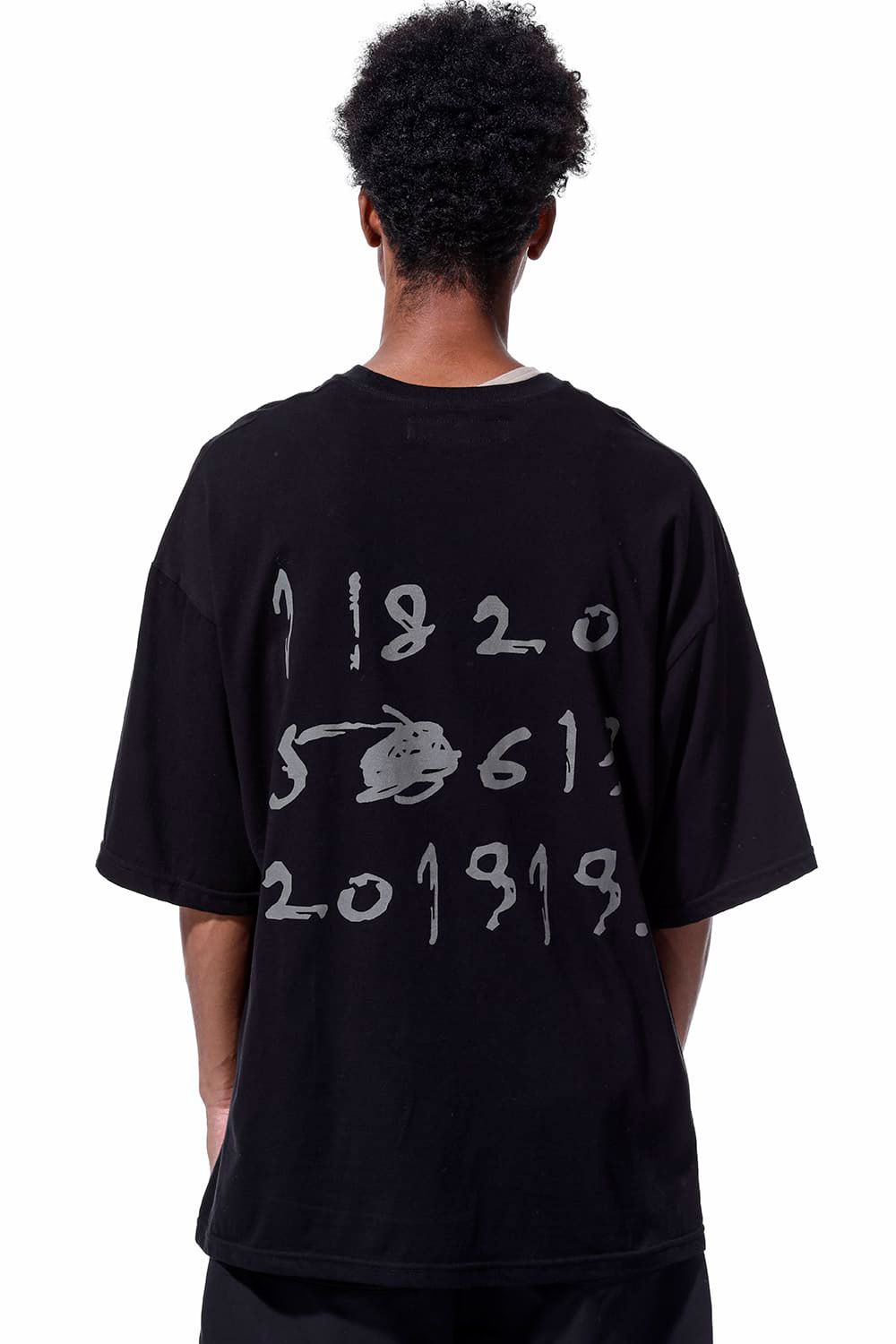 ナンバープリントオーバーサイズTシャツ / Numbering Print Over Sized T-Shirts / ブラック