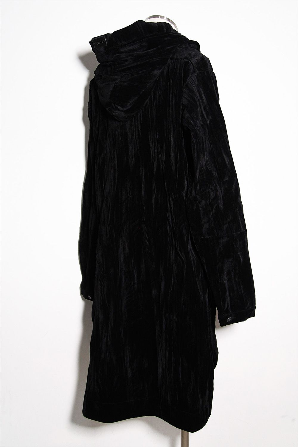[ラスト1点 サイズ3] ベロアフーディーロングジャケット / HOODED LONG JKT / ブラック / ag-12037