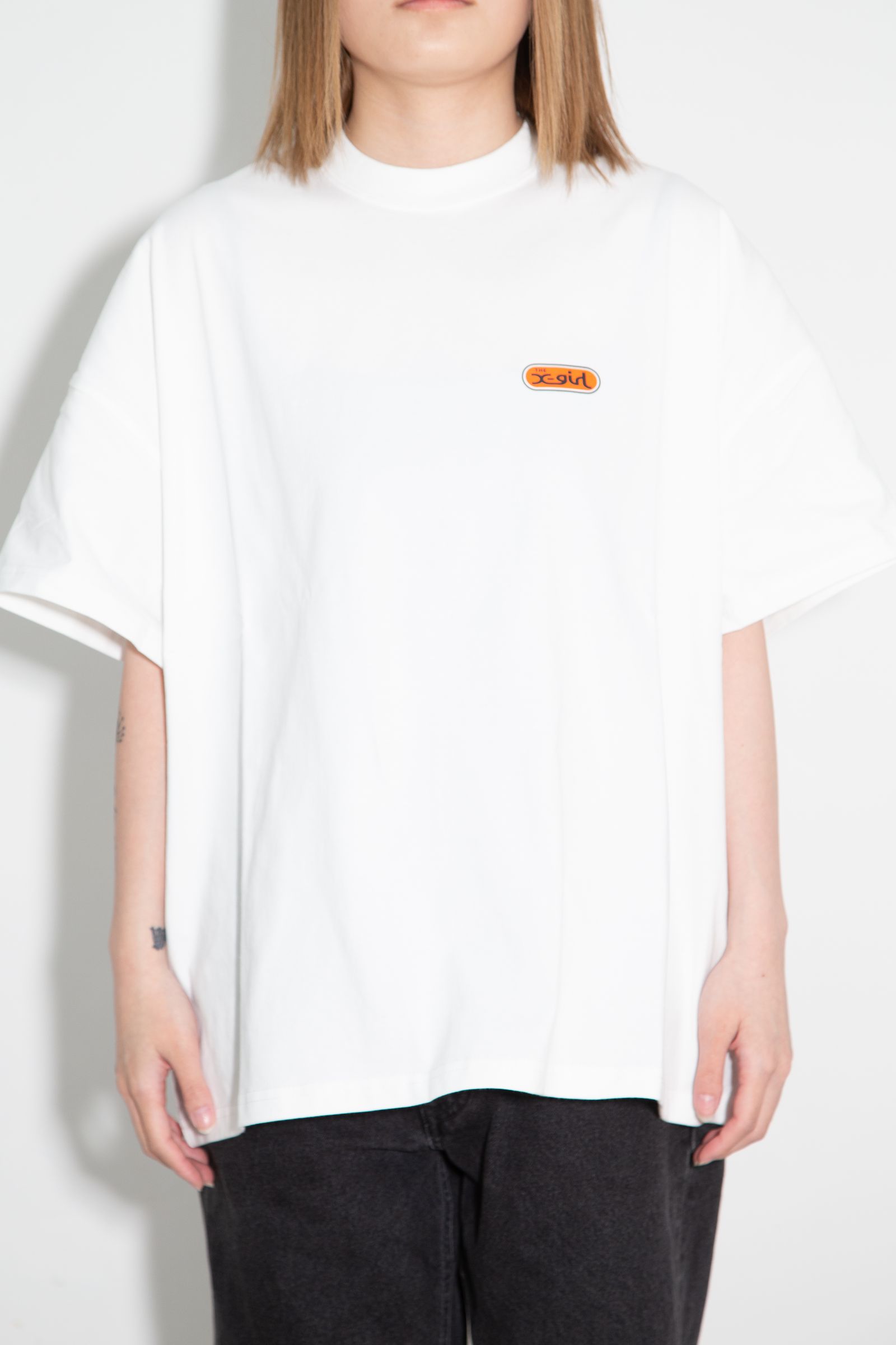 [ラスト1点 サイズS] CIRCLE LOGO AND FACE S/S BIG TEE DRESS / ホワイト
