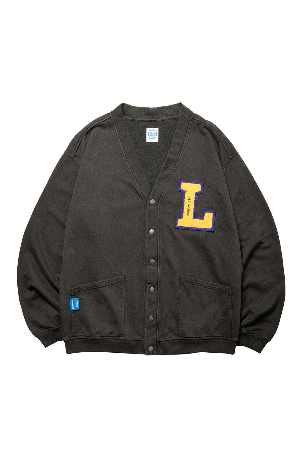 GARMENT DYED SWEAT CARDIGAN / チャコール